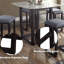 Élégant tabouret de comptoir en tissu gris patiné