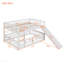 Lit superposé avec glissade, lit superposé double au-dessus de double avec clôture et échelle pour enfants en bas âge, adolescents, blanc-1980613491