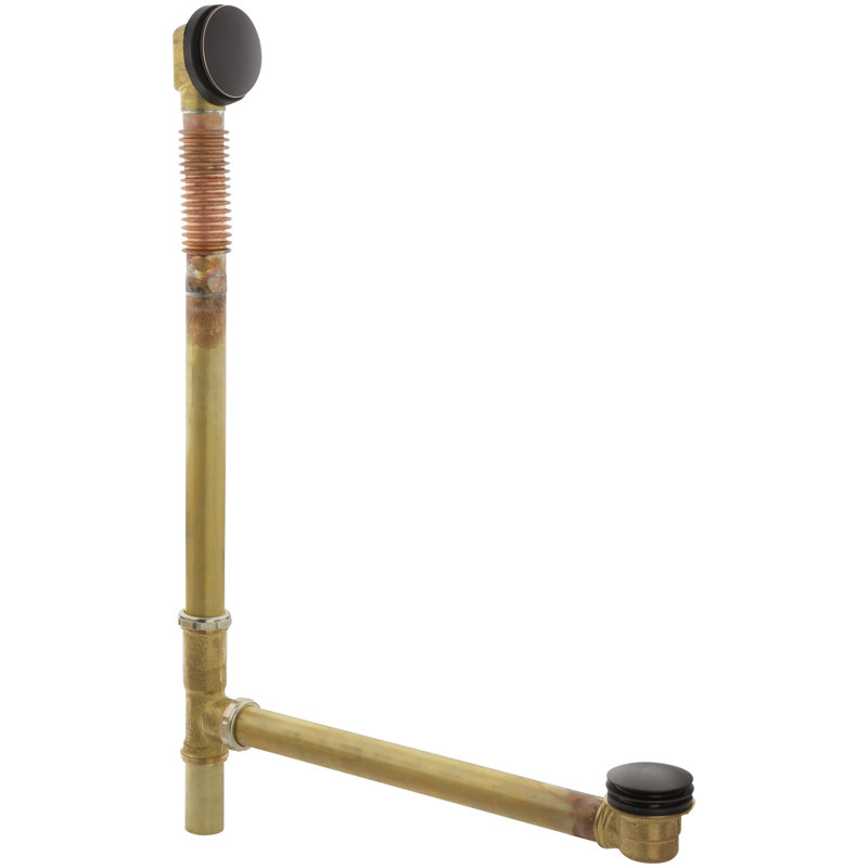 Clearflobrass Toe Tap 1.5" Leg Tub Drain with Overflow, Oil Rubbed Bronze