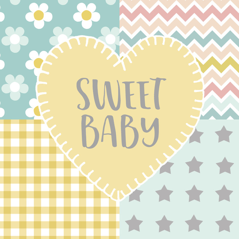 Baby Quilt I Sweet Baby by Beth Grove - Wrapped Canvas Art Prints, 51cm H x 51cm W x 3.8cm D