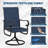 Set of 2 High Back Swivel Patio Dining Chairs – 360° Rocking, Ergonomic Weatherproof Navy Blue Textilene, Powder-Coated Steel Frame – Black Powder & Navy Blue Textilene-1989750674