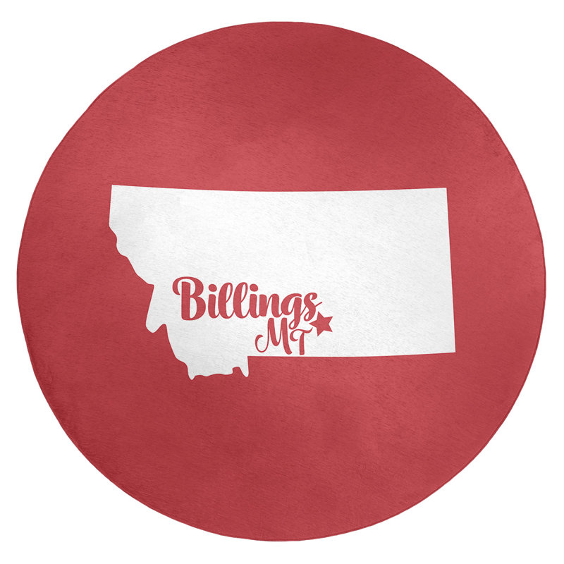 Tapis de zone rouge en polyester billings montana, Rond 5 pi