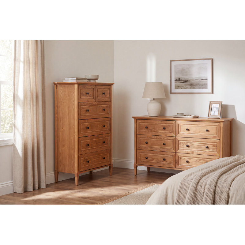 Solid Wood 47.25 " W 12 - Drawer Dresser, Brown