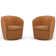 Brooksley Top Grain Genuine Italian Leather Swivel Barrel Chair (Set of 2)