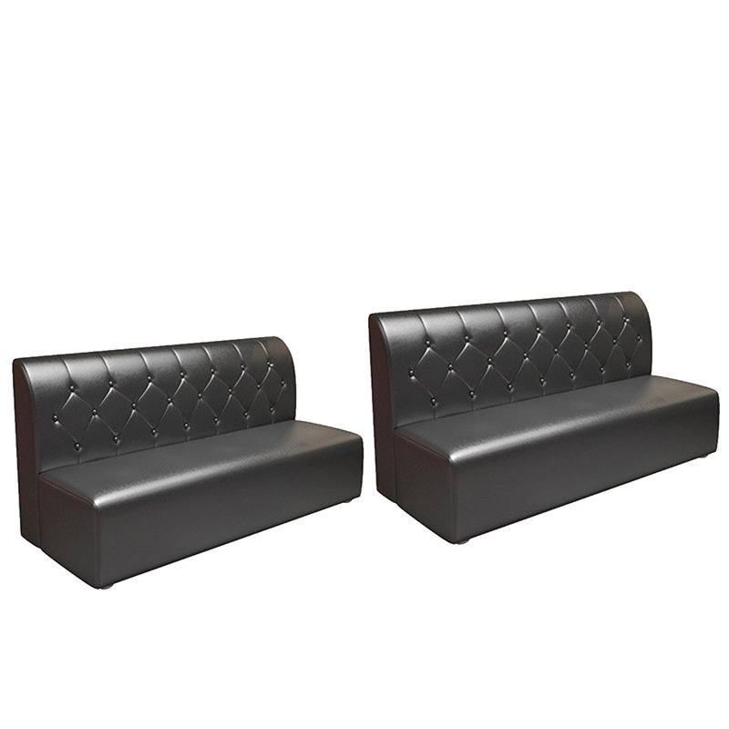 Banc rembourré en similicuir pour trois personnes, Noir