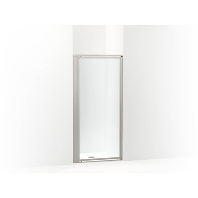 Porte de douche pivotante H 69 po avec verre épais 1/8 po Attend