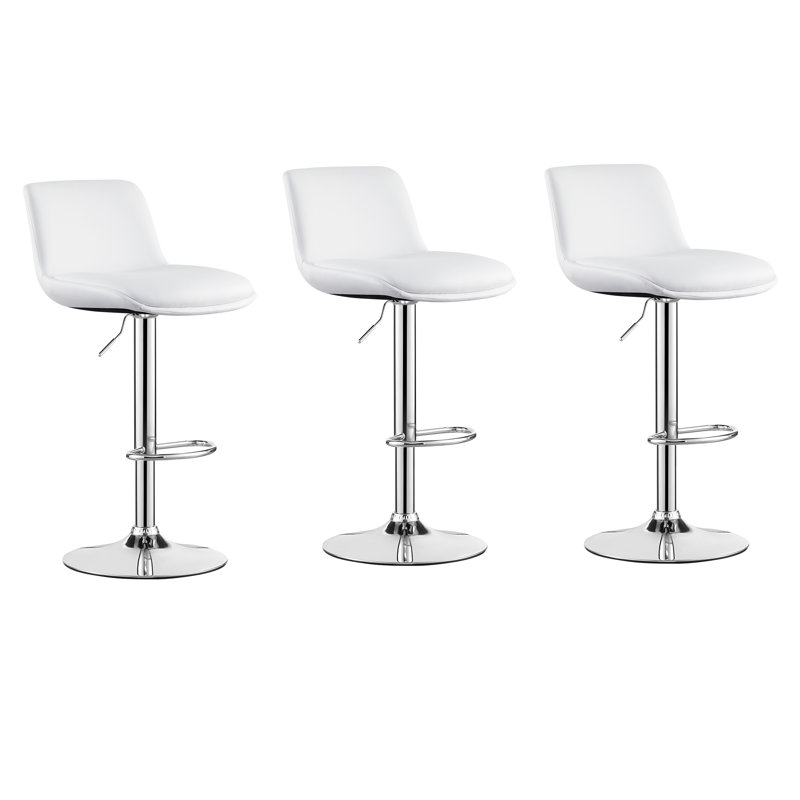 Tabouret pivotant à hauteur réglable Akinori, Blanc, 3