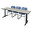 Neyland Cain T-Base training table and 2 Zeng stackable chairs-32520317-32520318-32520305
