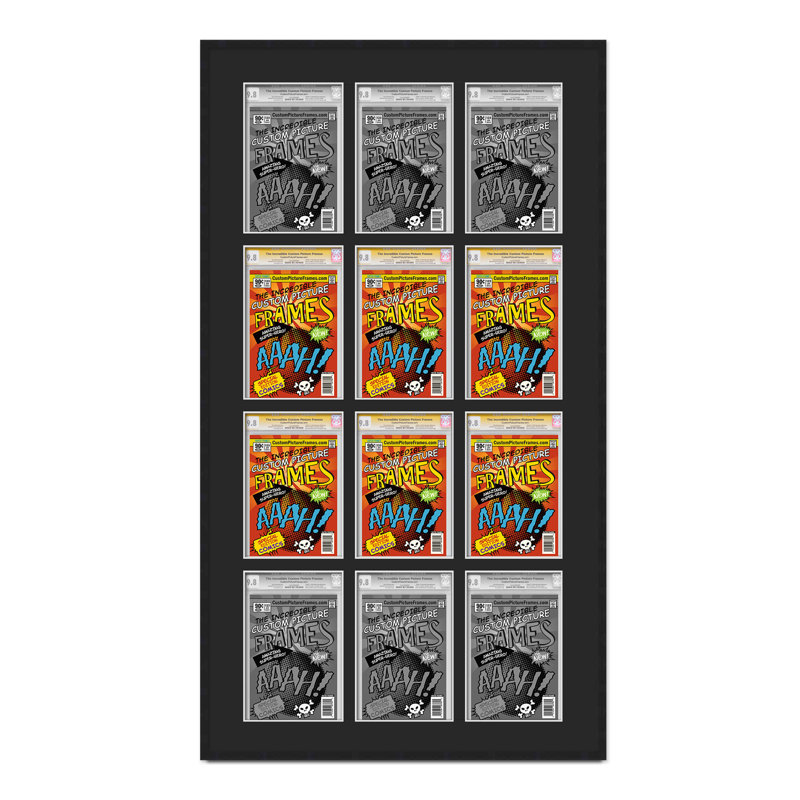 Wood Picture Frame with Mat, 8.125" x 13", Black/Black, 30" x 58.5"