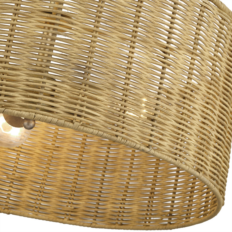 Lustre suspendu 3 lumières Weavington, Doré