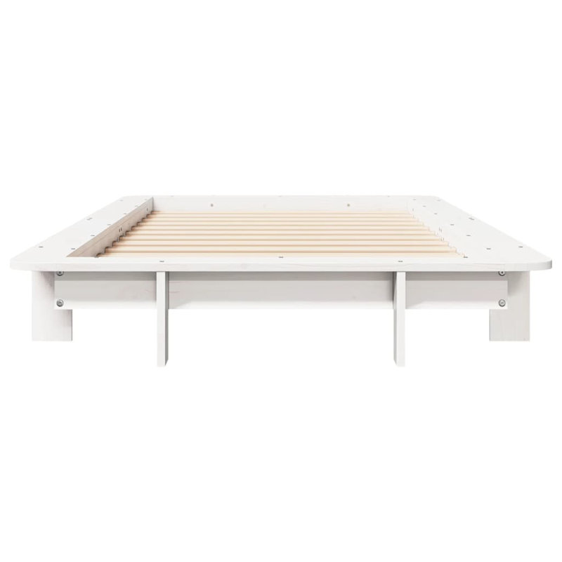 Bed Frame Without Mattress Solid Wood Pine, Small Double (4'), Wax Brown