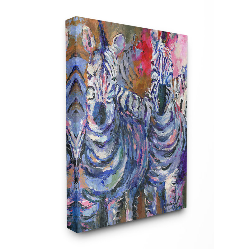 « brillante arc zèbre troupeau », impression, Toile tendue, H 20 po x l 16 po x P 1,5 po