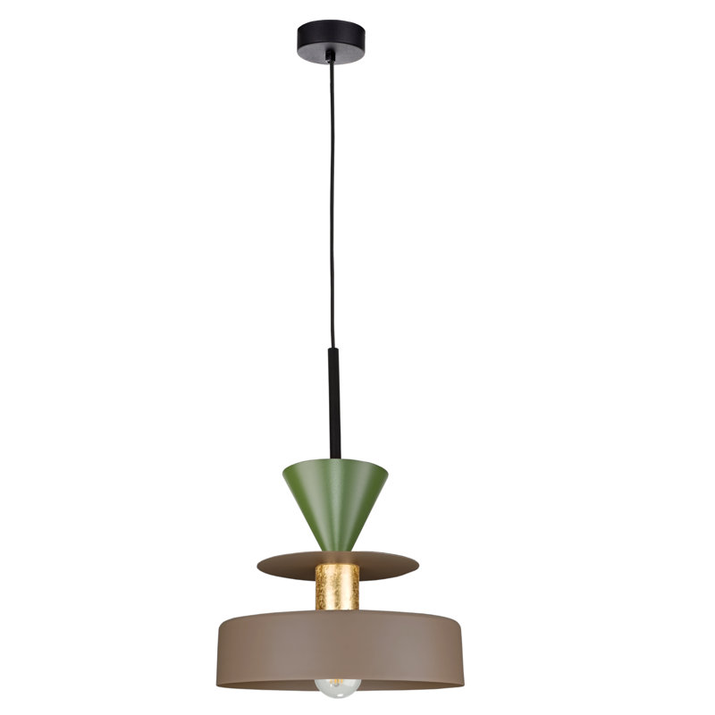 1 - Light Pendant, Brown/Khaki/Gold