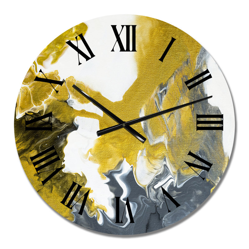 Horloge murale moderne en marbre vert et gris, Médium