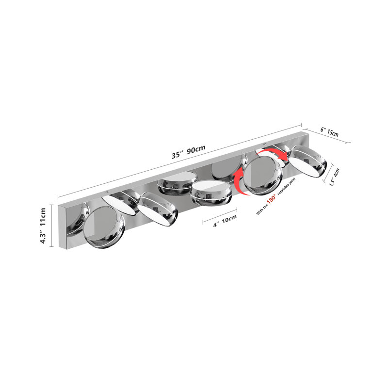 Éclairage de meuble-lavabo moderne à DEL écoénergétique avec miroir