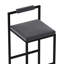 Tabourets de bar contemporains en velours gris avec une capacité de poids de 220 lb, de 2 pour une assise confortable, cadre noir, assemblage rapide, salle à manger intérieure-855722783-855722777