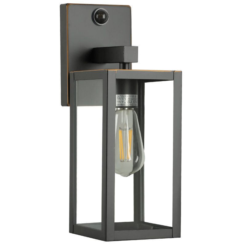 Ulonda Wall Light with Motion Sensors, Bronze, 14" H x 5" W x 5" D, 1 Light