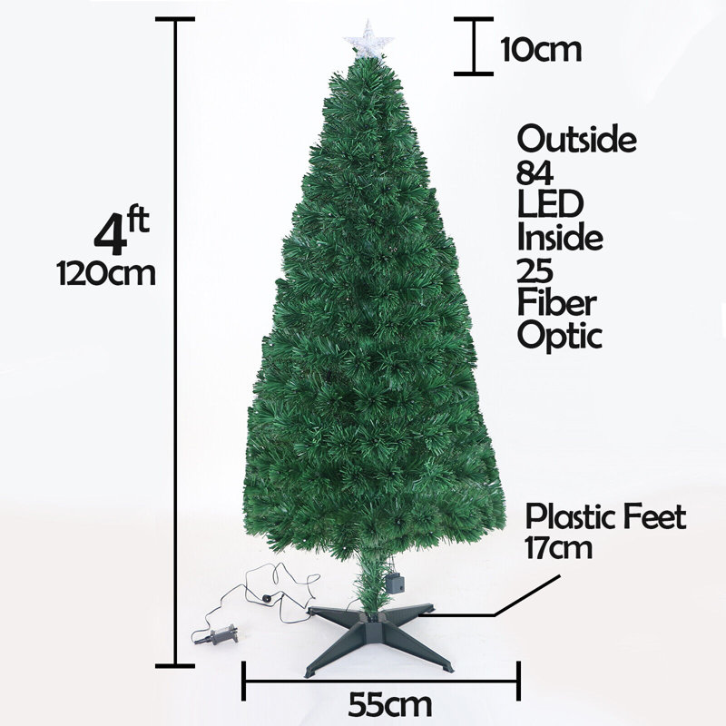 Lighted Artificial Christmas Tree, 4.92ft H