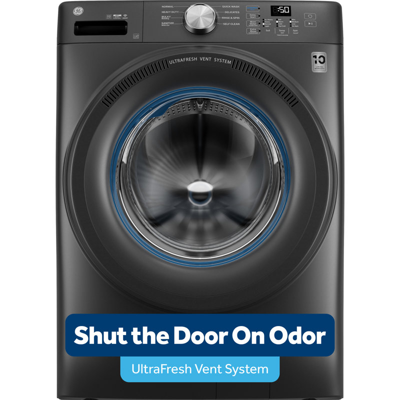 GE® ENERGY STAR® 4.6 cu. ft. Capacity Smart Front Load Washer with UltraFresh Vent System with OdorBlock, Carbon Graphite