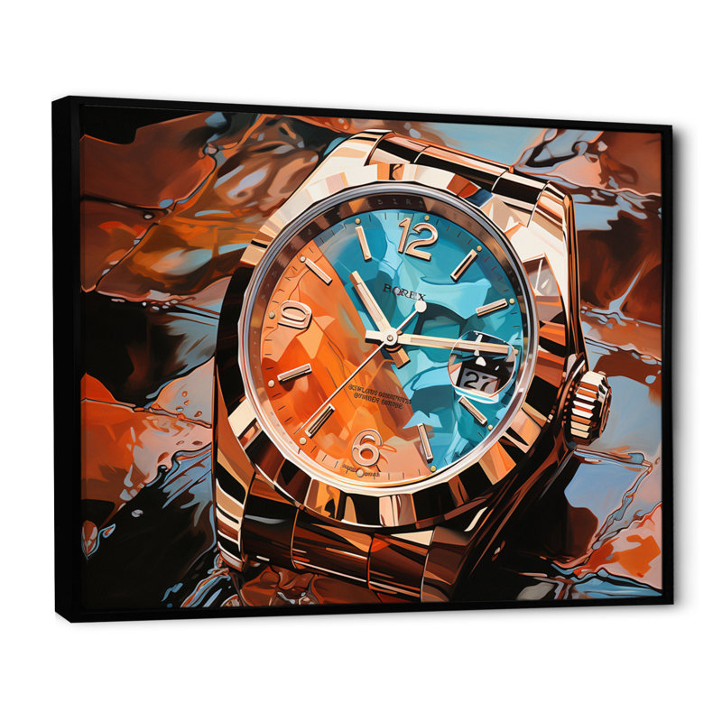 Montre de luxe bronze Infinity II, Cadre flottant noir, H 30 po x l 40 po x P 1,5 po