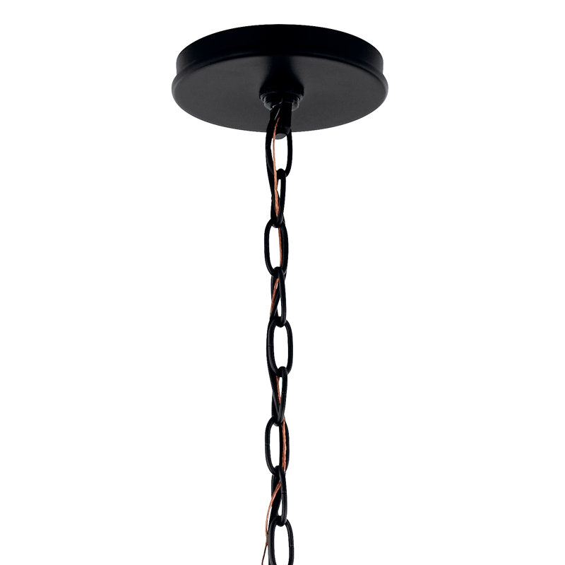 Lustre classique / traditionnel en acier à intensité variable , Noir satiné, H 17,75 po x l 32 po x P 32 po, 6
