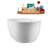 55" Streamline Soaking Glossy White Freestanding Tub With Internal Drain in Brushed Nickel