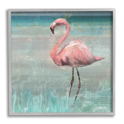 " Tropical Flamingo Standing Collage "