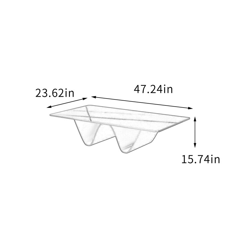 Table basse Simple Living, H 15,74 po x L 47,24 po x l 23,62 po, Noir / or, Doré