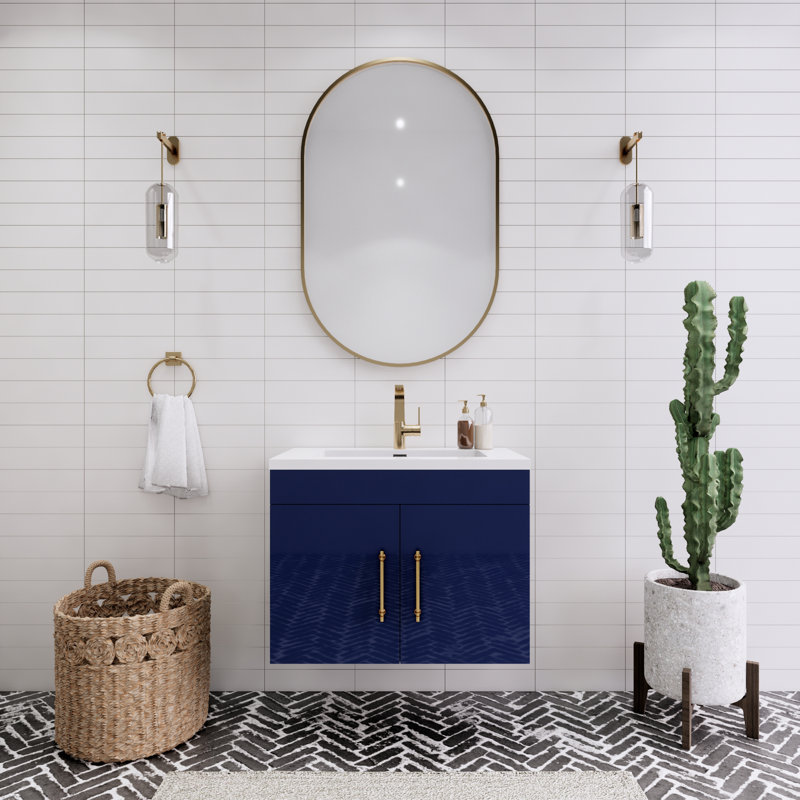 Ensemble de meuble-lavabo simple 30 po Topi, Bleu nuit