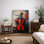 Abstrait rouge violon, musique contemporaine, images de salon, impression sur toile encadrée