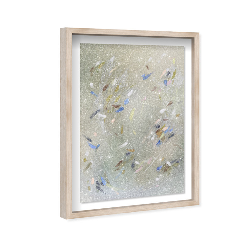 Spontaneous Trace Print by Oliver Gal, 16.5"H x 11.5"W, Natural Oak Shadowbox