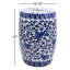 Tabouret de jardin en céramique bleu et blanc Lotus