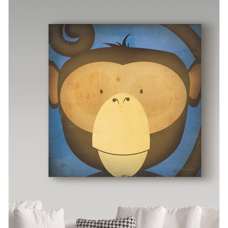 « singe wow », art sur toile, H 18 po x l 18 po x P 2 po