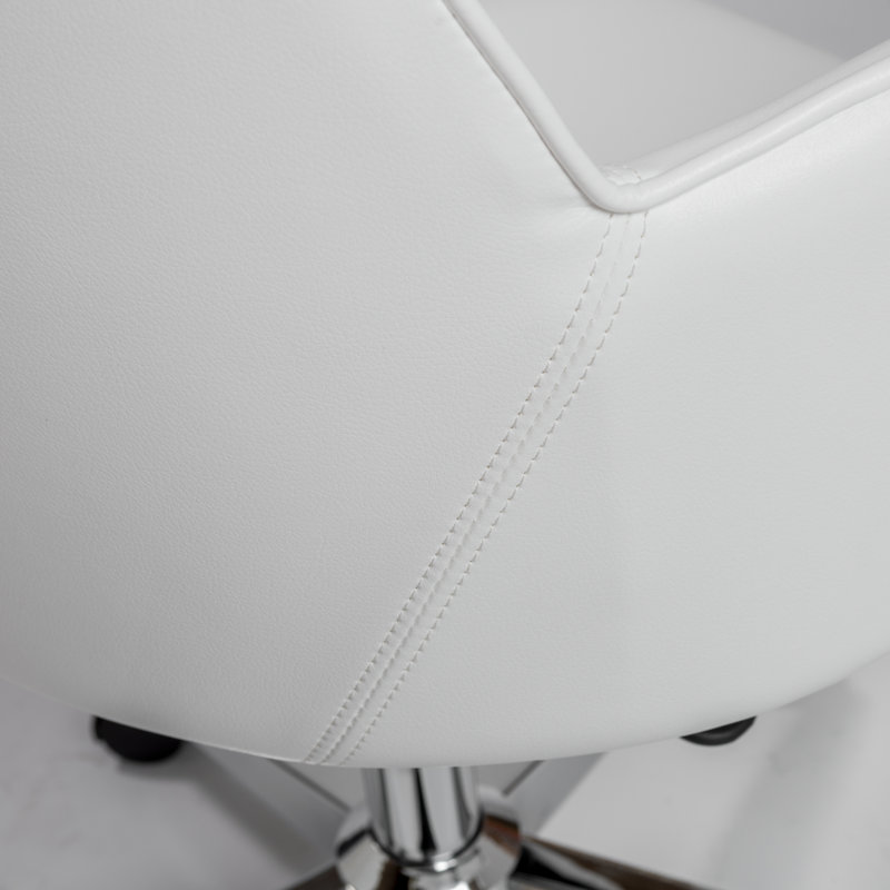 Chaise de bureau Azure, Simili cuir blanc