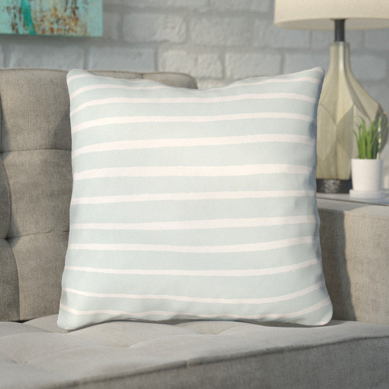 Striped Outdoor Throw Pillow, 18" x 18", Pink