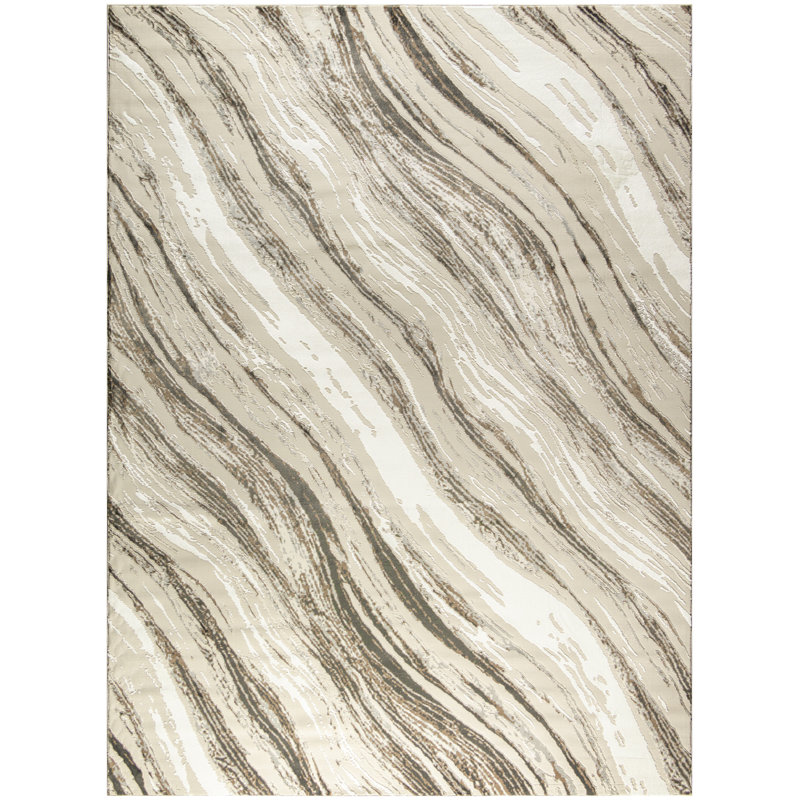 Barric Modern Marble Sustainable Woven Area Rug, Rectangle 9' x 12'