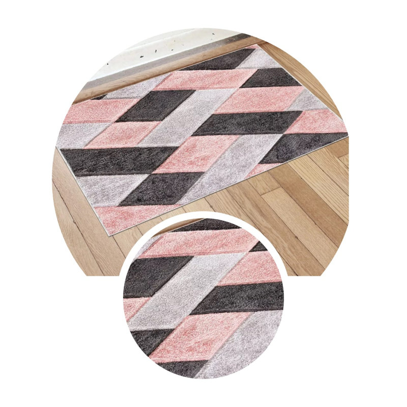 Chatav Non-Slip Indoor Doormat, Rectangle 80cm W x 150cm L, Pink