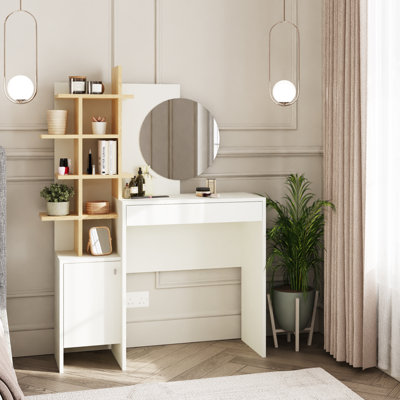 Dressing Table with Mirror and Storage Included
