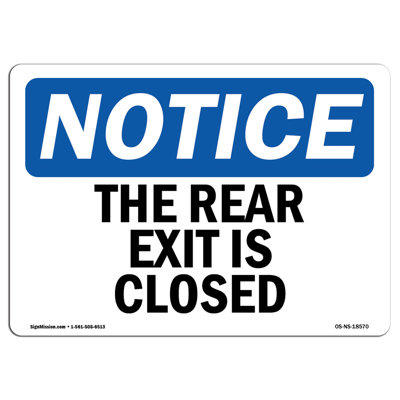 The Rear Exit is Closed Sign