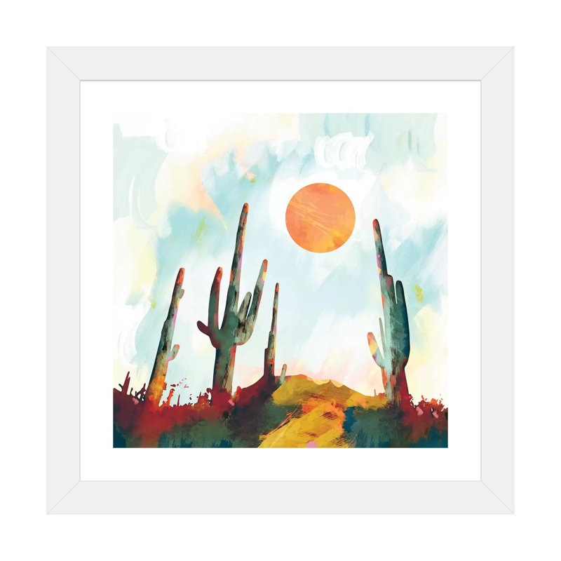 «Desert Day», reproduction d'impression, H 24 po x l 24 po x p 1 po, Blanc, Papier encadré blanc