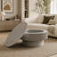 Table basse ronde avec rangement Table basse moderne en placage de bois massif-1591368362-1591368374