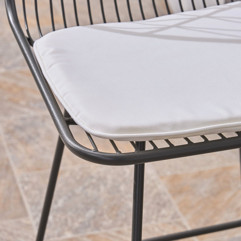 Tabourets de comptoir en fer avec 2 sièges en tissu Splash, gris et 2