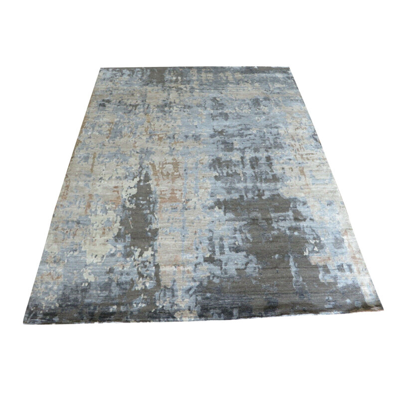 Tapis de la surface en soie 8 pi x 10 pi 1 po noué la à la main one-of-kind