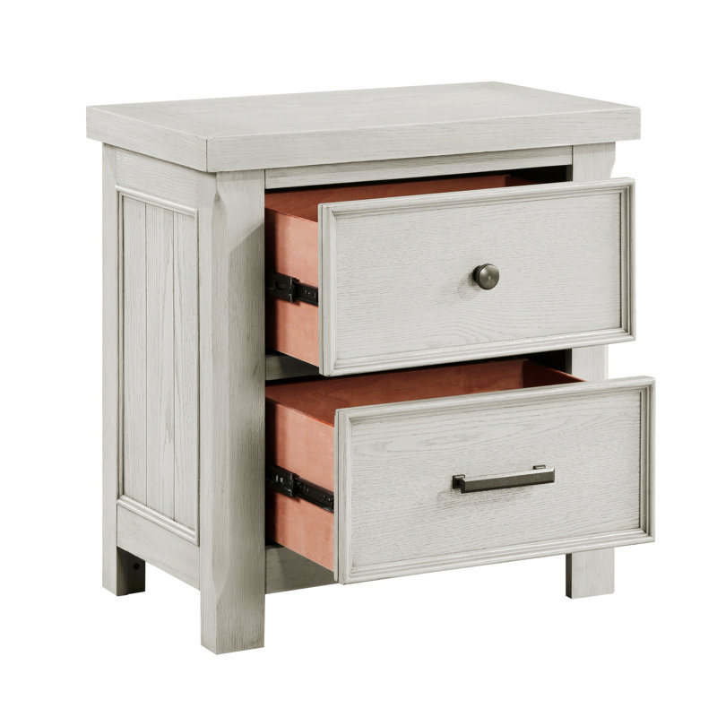 Table de chevet avec 2 tiroirs de rangement, table de chevet en bois pour la maison