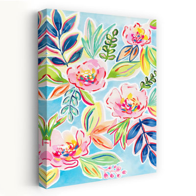 Printemps, floral, coloré, énergie contemporaine, art mural