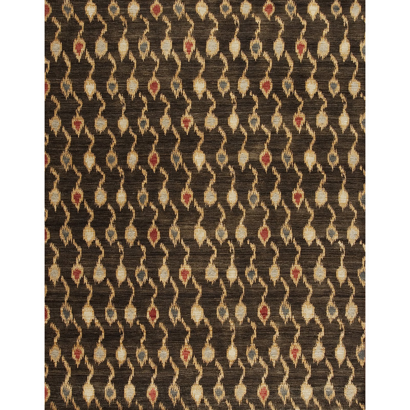 Jazz Hand Knotted Wool Area Rug in Brown