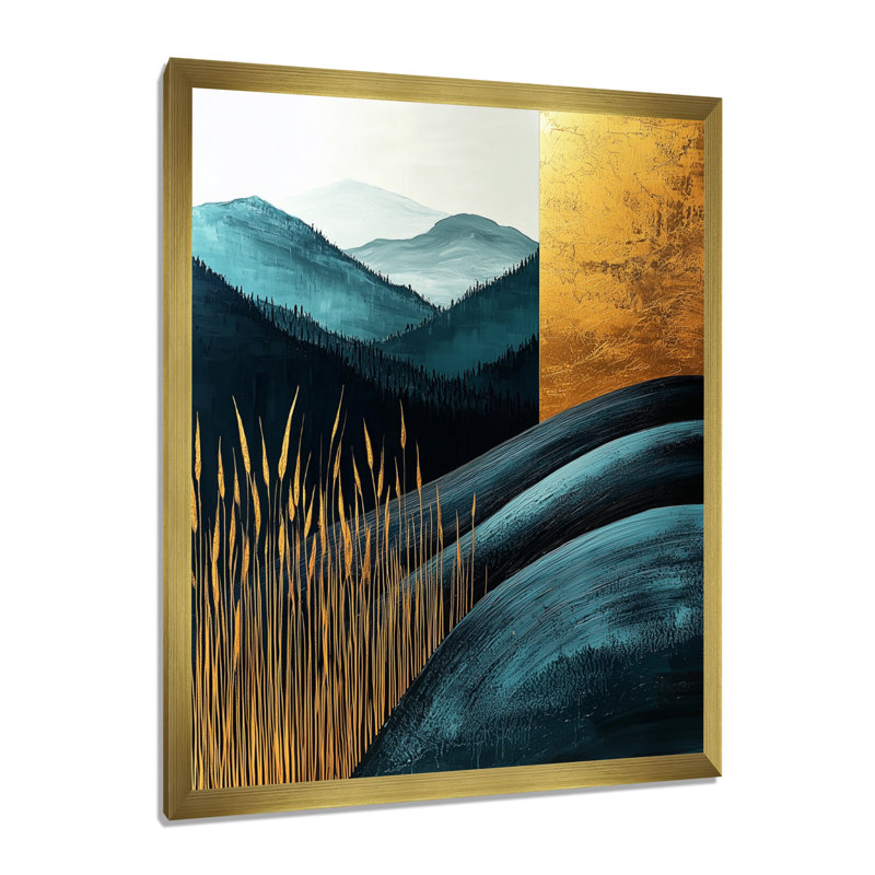 Sciotodale - paysages, art mural sur toile, H 20 po x l 12 po, Reproduction encadrée d'une seule photo, Doré