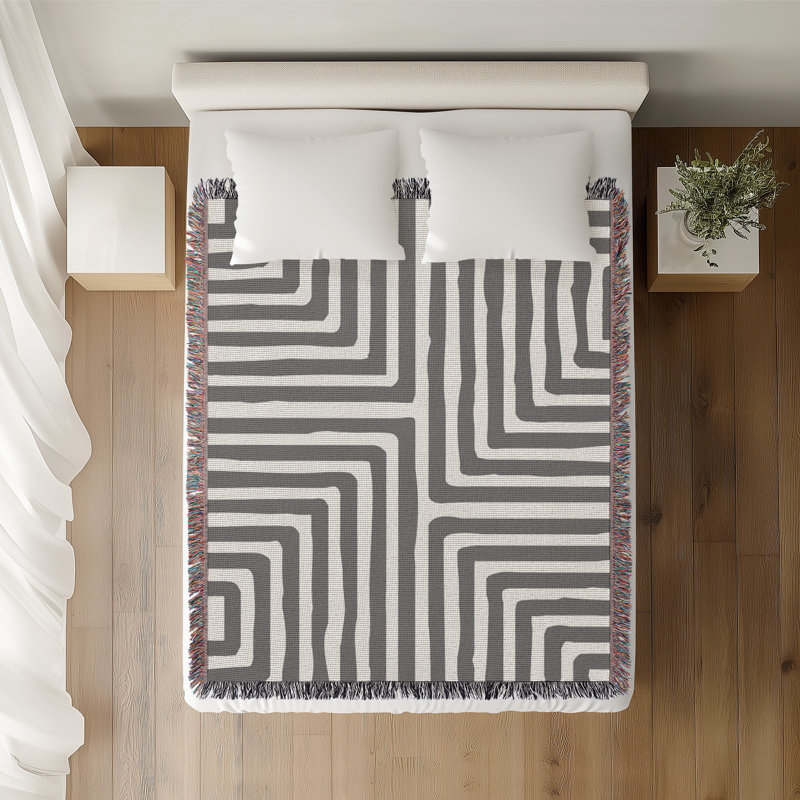 Jeté en coton Waren, 50 x 70, Gris
