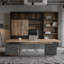 Bureau de direction rustique industriel PDG, table de bossage en L de luxe avec grille en acier inoxydable, bureau de travail surdimensionné de 70,8 po / 78,8 po-1736402602-1736402601