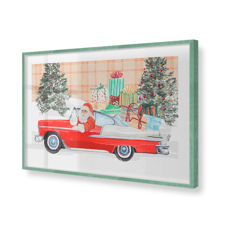 Imprimé convertible du père Noël, H 12 po x l 15 po x P 1,25 po, Cadre simple citronnelle